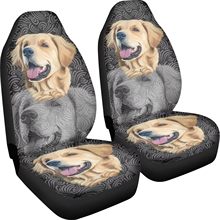 一件定 制跨境亚马逊热销狗狗可爱图案 汽车前排座椅套坐垫套涤纶