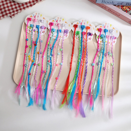 Children's colorful hair clips, cute baby braiding magic for girls, butterfly claw clips with tassels and floral sweet hair accessories