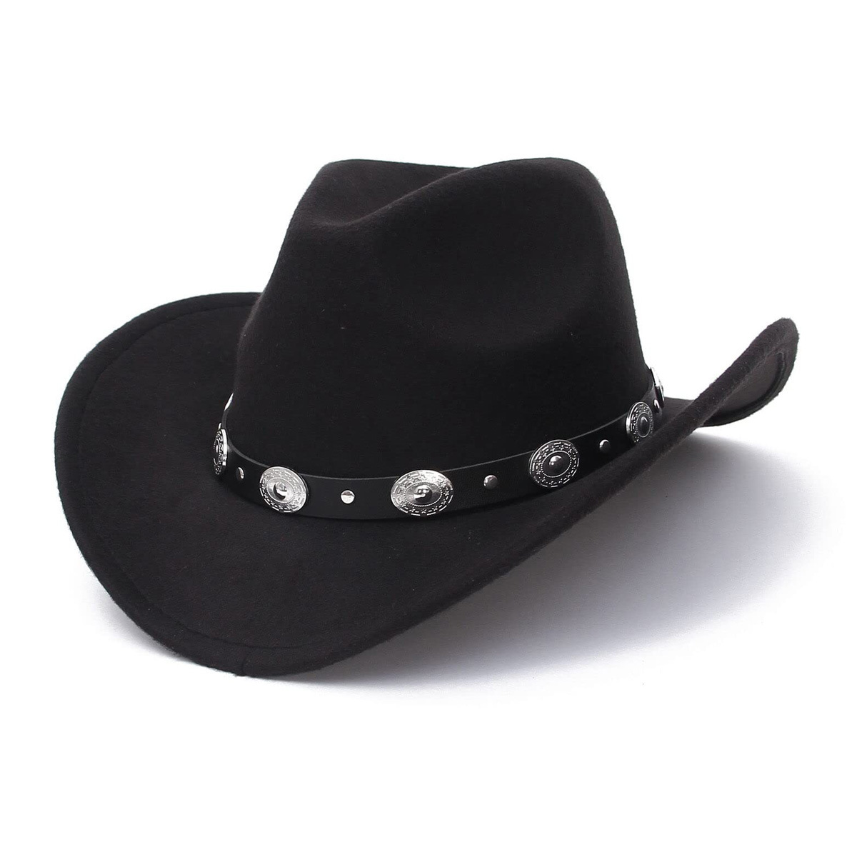 Venta al por mayor transfronteriza Amazon nueva fiesta novia sombrero de vaquero música fiesta sombrero de jazz fieltro sombrero de vaquero occidental