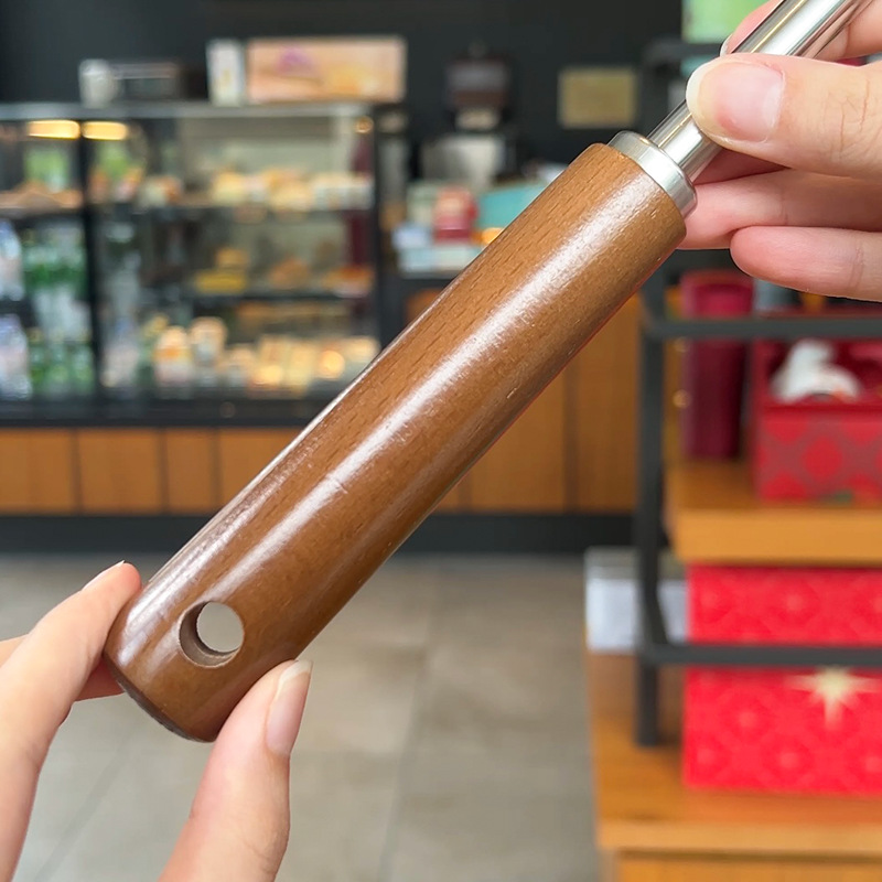 316 acero inoxidable casera de nuez mango largo anti-calor mini olla de leche de aceite caliente pequeña olla de aceite de riego