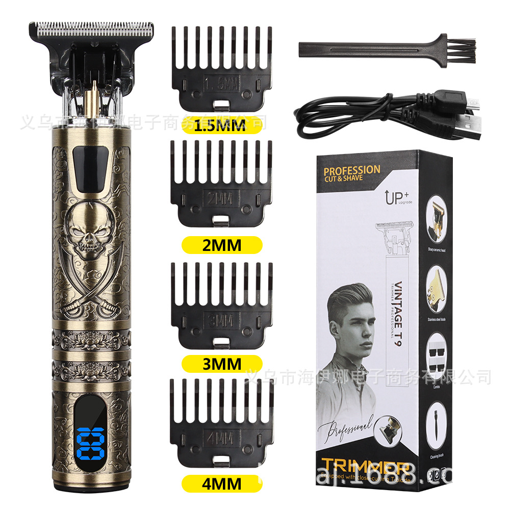 Amazon proporciona especialmente la cabeza de Buda dragón y Fénix pelo Clipper eléctrico pelo Clipper aceite cabeza Clipper recargable Barber Clipper fábrica de Ventas Directas