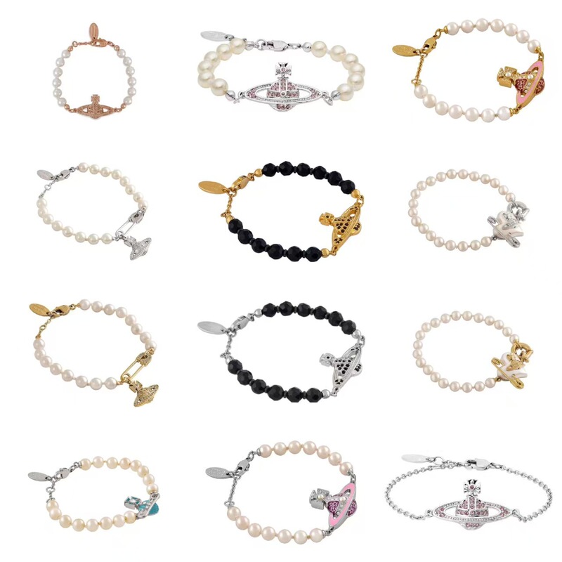 High-Quality Empress Saturn Pearl Bracelet with Full Diamond Saturn Bangle High Version Factory Direct Sale