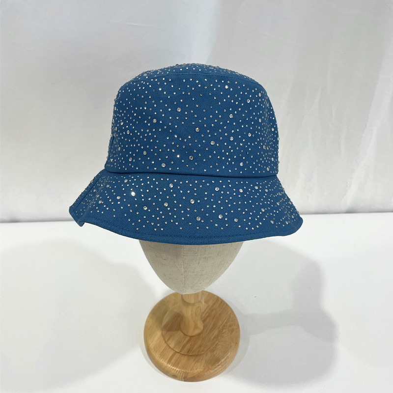 Women's Casual Elegant Solid Color Rhinestone Wide Eaves Bucket Hat display picture 9