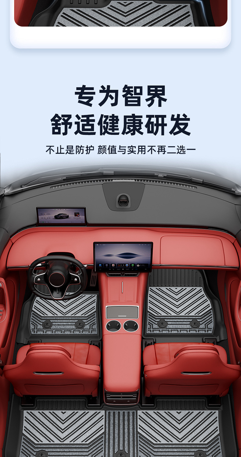 Suitable for Zhijie R7 S7, custom-made woven TPE car floor mats, car accessories, trunk mat