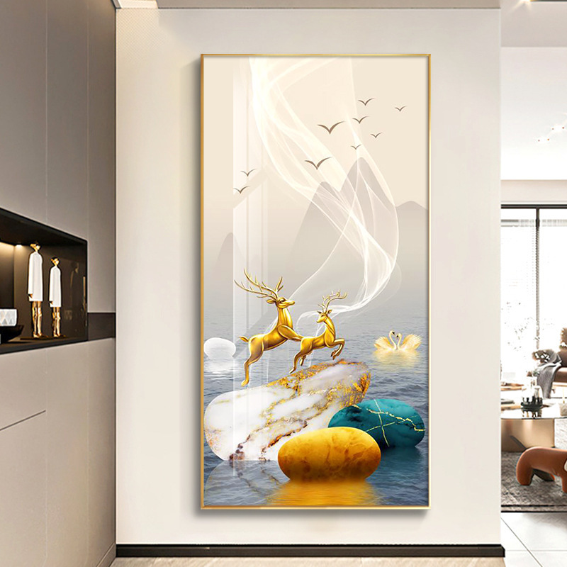 High-definition single Golden Fulu double to hotel gallery corridor decoration hanging picture background wall spray painting supply