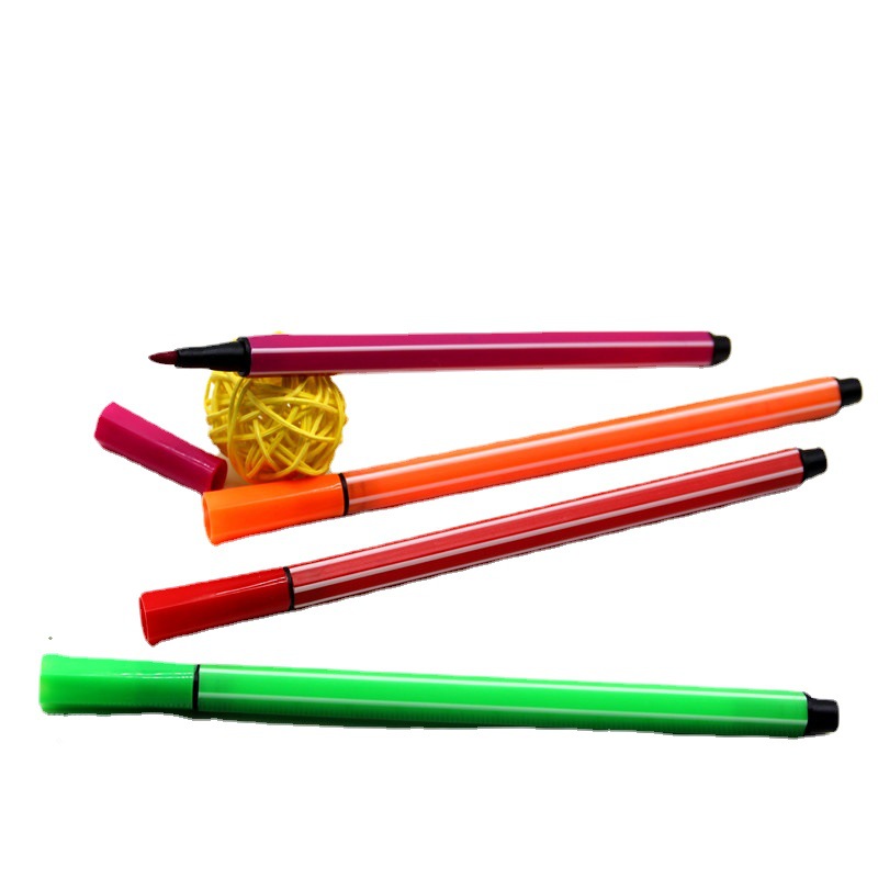 Fábrica en stock embolsado de los niños arte graffiti color pluma suministros dibujo papelería regalo 12 color acuarela pluma