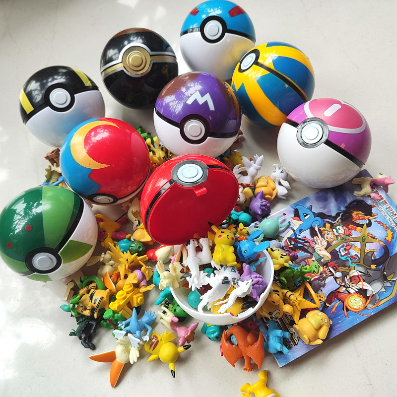 Pokemon Ball Gacha Kachi Pocket Pet Monster Pokemon Mythical Beast Toy Model Flash Card Plastic