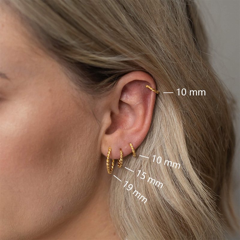 24K Gold-Plated Copper European and American Style Braided Plain Hoop Earrings with Unique Design, High-End Minimalist Style, Exaggerated Hoop Earrings for Women