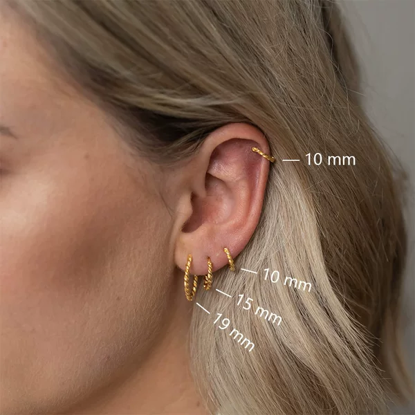 24K Gold-Plated Copper European and American Style Braided Plain Hoop Earrings with Unique Design, High-End Minimalist Style, Exaggerated Hoop Earrings for Women