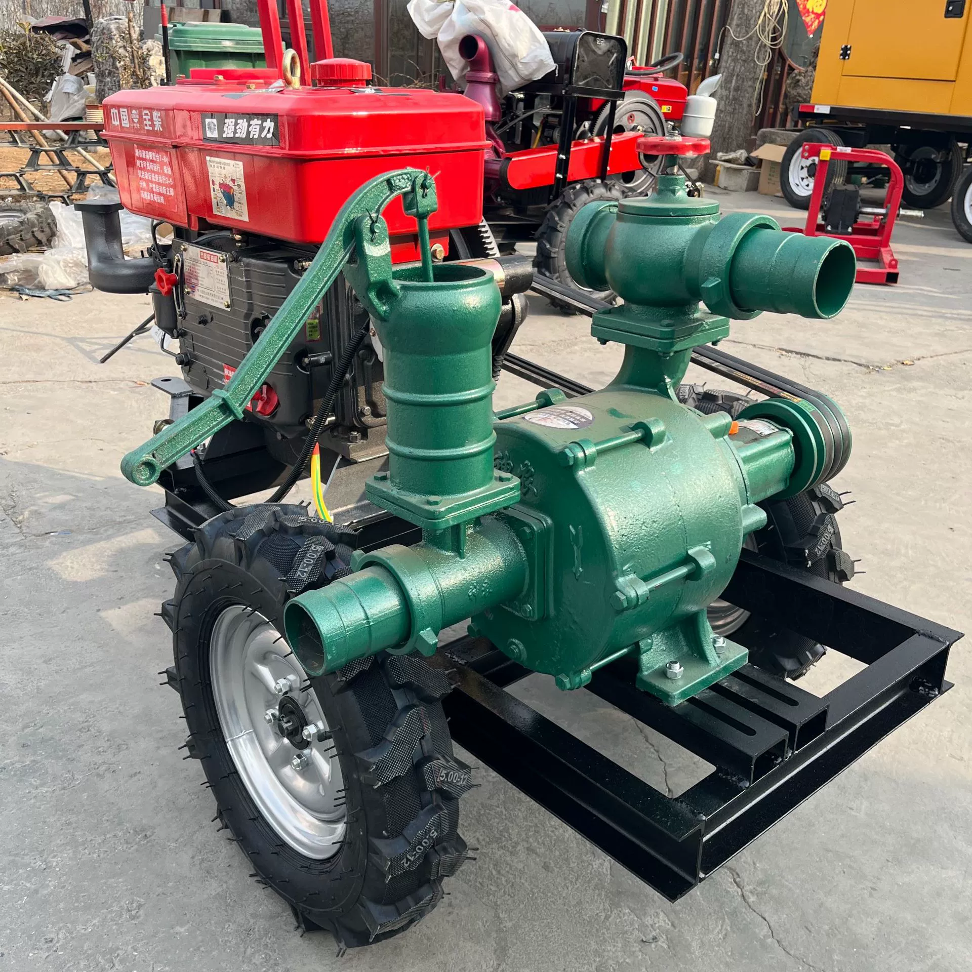 Дизельный высоконапорный оросительный насос для полива, многофункциональная машина для полива с двойным импеллером, насос для борьбы с засухой на сельскохозяйственных угодьях