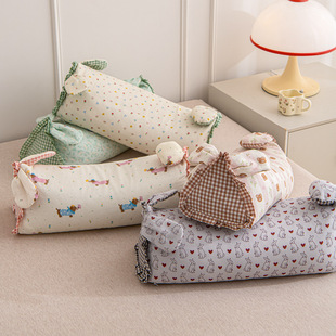 All-Cotton Triangular Rabbit Buckwheat Pillow for Home Use, Breathable Pillow for Adults, Full Buckwheat Shell Pillow Core, Removable and Washable, Tiktok Same Style