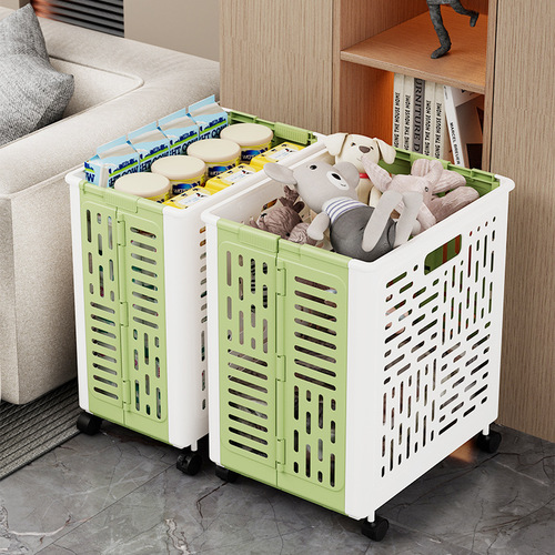 Household foldable dirty laundry basket bathroom large capacity clothing plastic storage box with handle and slot for easy movement dirty laundry bin