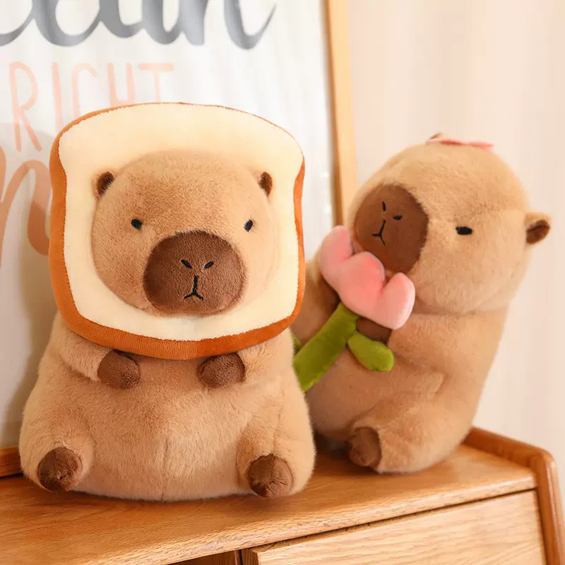 变身卡皮巴拉公仔capybara水豚玩偶毛绒玩具丑萌娃娃吧啦生日礼物