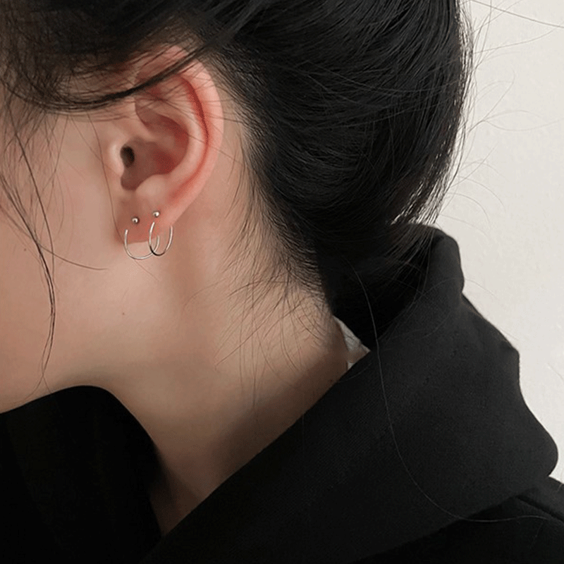 Pendientes piercing de oreja para mujer plata esterlina simple estilo frío pequeño círculo Beanie ear bone Stud 2021 nuevo anillo de hueso de oreja de moda