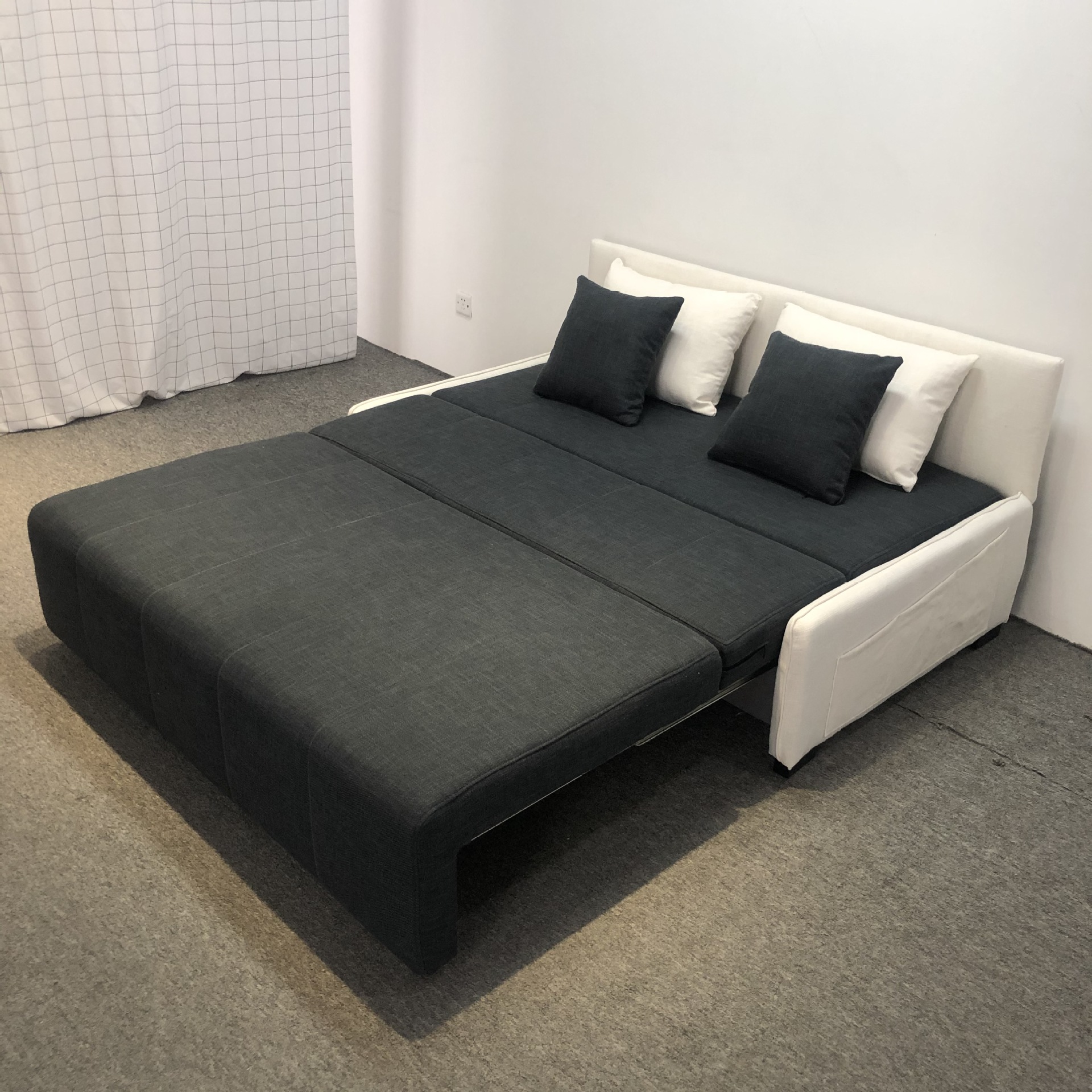 Sofá cama multifuncional de algodón imitación tela de doble propósito sala de estar dormitorio apartamento peinar image 5