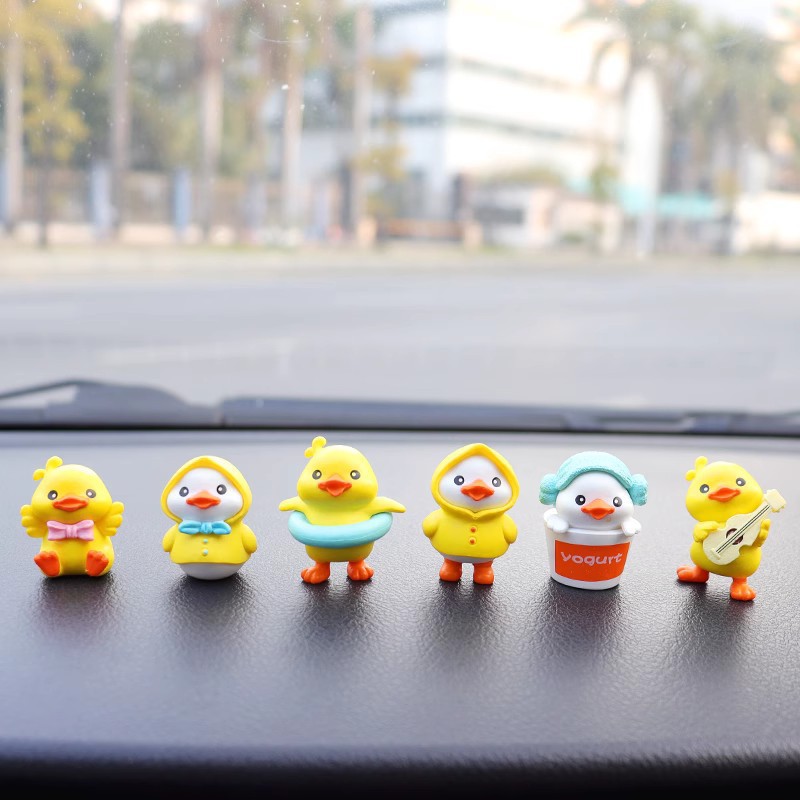Lindo pato de dibujos animados decoración interior del coche consola central pantalla decoración del coche decoración creativa al por mayor