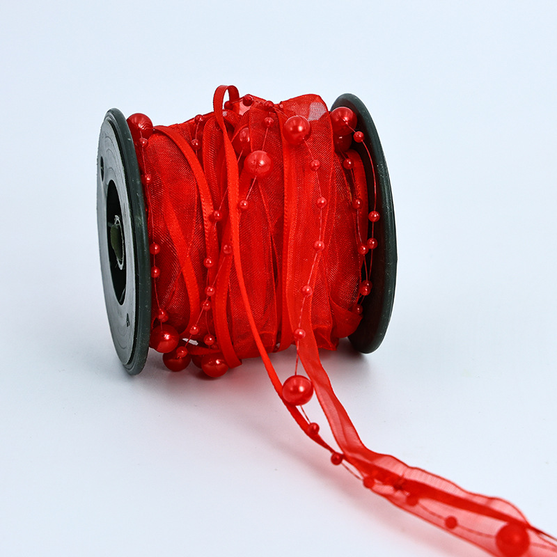 Hilo de amor de cuentas, cinta de perlas, cadena de cuentas creativas, cinta de color, material de embalaje de flores, accesorios para el cabello con cuentas, cinta de bricolaje de regalo