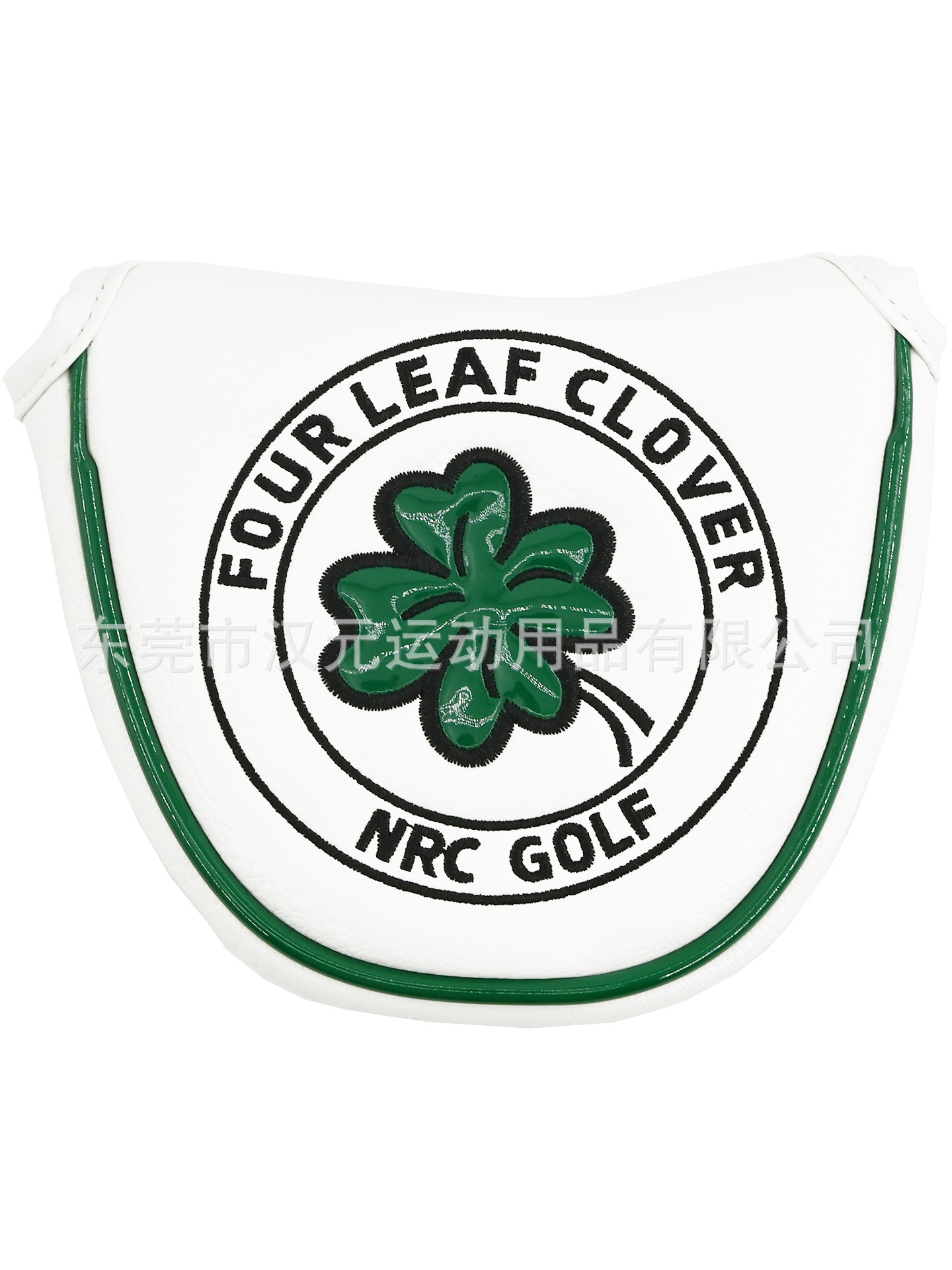 Directo de fábrica de comercio electrónico transfronterizo cubierta de club de golf cubierta protectora de la cabeza del club trébol de cuatro hojas cubierta de poste de madera semicírculo recto