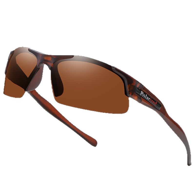 Polarised Sports Sunglasses For Men Square Half Frame Cycling Fishing_voghion.com