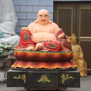 厂家批发树脂玻璃钢佛像 古彩笑佛菩萨 寺庙佛像古彩弥勒佛1米5