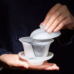 Lapis Lazuli Tea Set with Heat Insulating Lid, Host Cup, Fair Cup, Home Use Chinese Ink Wash Style Gongfu Tea Set