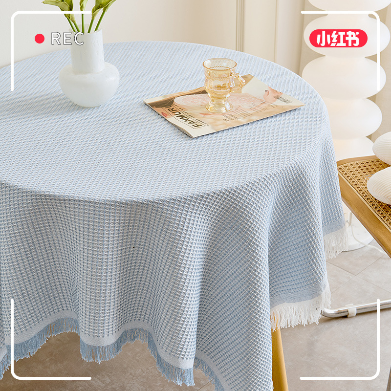 Inswind toal de mesa francesa sensación de atmósfera toal de mesa de color sólido rectangular mesa de té toal de mesa redonda lujoso toal de mesa de comedor de alta calidad