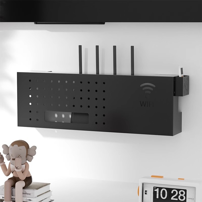 ルーター収納ボックス、高見え、パンチフリー、ワイヤレスWi-Fiテレビセットトップボックス収納ラック、光猫収納ラック|undefined