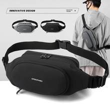 工厂现货韩版潮流时尚休闲男士胸包简约纯色斜跨单肩包尼龙腰包男