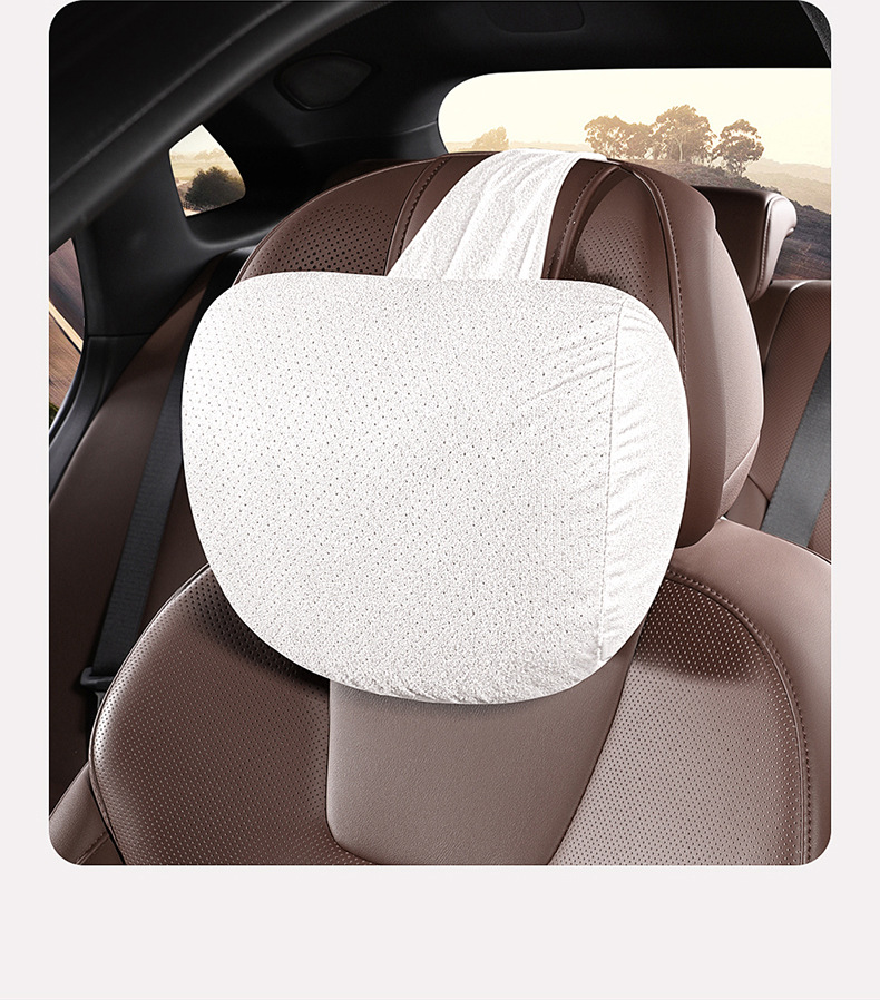 Car Headrest Vertical Binding Punching Breathable Car Headrest Soft Plaid Headrest Factory Direct Dropshipping