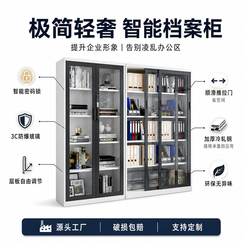 Office Steel Sliding Door Iron File Cabinet Glass Display Bookcase Sliding Door with Lock Document Storage Cabinet Office Steel Sliding Door Iron File Cabinet Glass Display Bookcase Sliding Door with Lock Document Storage Cabinet