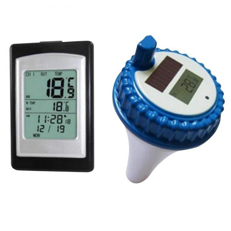 Wireless Temperature and Humidity Meter Float Type Swimming Pool Solar Thermometer Wt0124