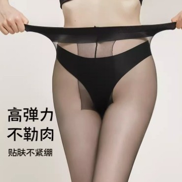 T-Level Seamless Stockings for Women, Thin Core-Spun Silk Transparent Sexy Black Pantyhose, Anti-Snatch Women's Invisible Stockings