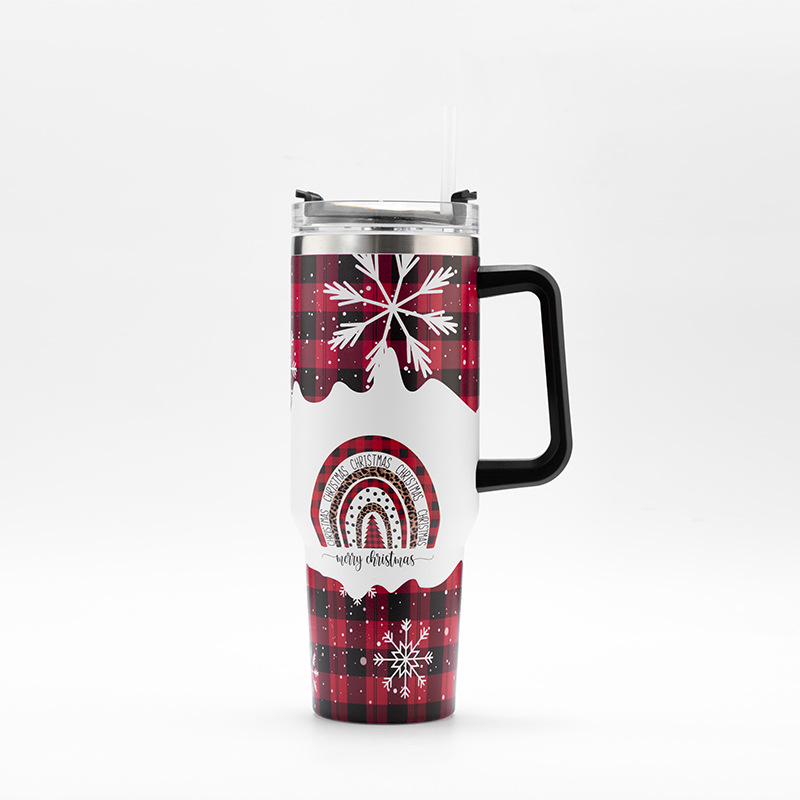 40oz taza de aislamiento de Navidad regalos de Halloween taza de automóvil personalizada de acero inoxidable gran capacidad paja hielo taza de agua image 8
