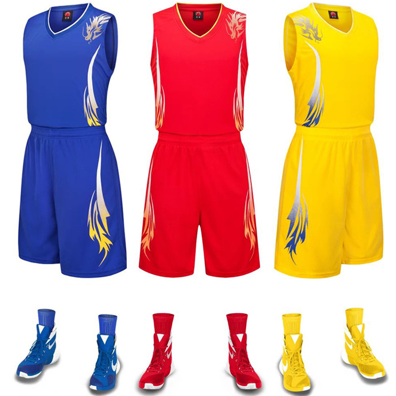 Adult Children Basketball Suit Student Competition Training Suit Dragon Boat Suit Breathable Sweat Absorbent Vest Jersey Printed Summer