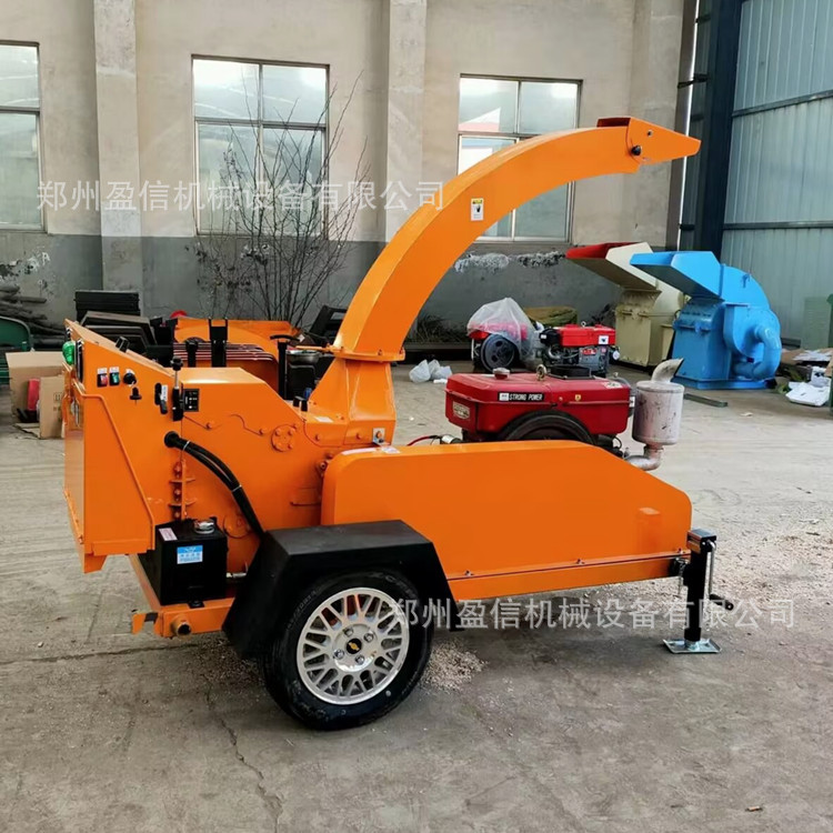 600型移动式果园绿化树枝粉碎机 柴油树枝条碎枝机 干湿两用