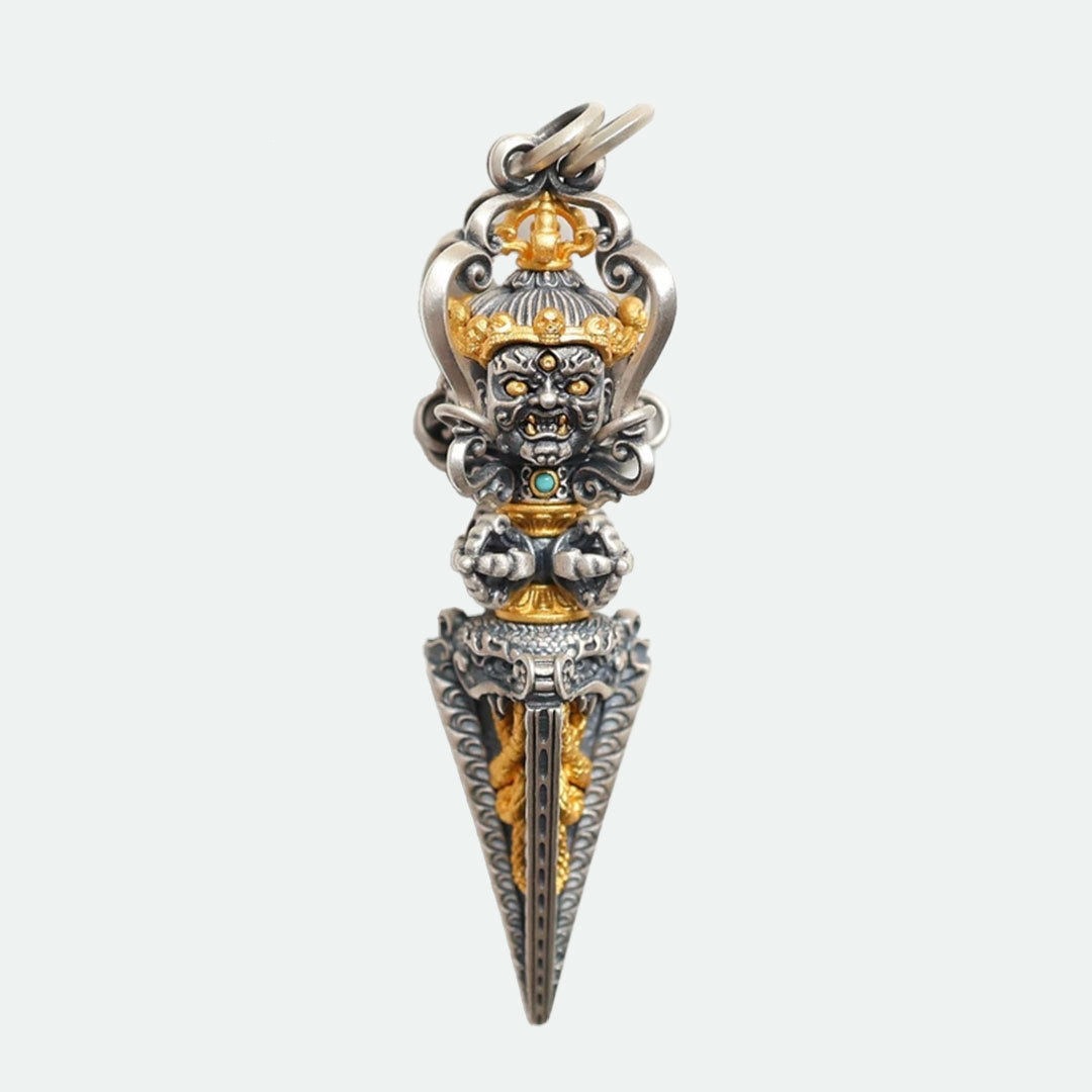 Xizang-style three-strand Vajra pendant, original national trend retro handmade keychain for men and women, suitable for car keys, a great gift