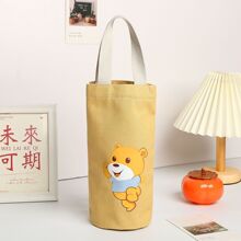 帆布手拎水杯袋子雨伞保温杯卡通手提便携水壶袋焖烧壶套时尚收纳