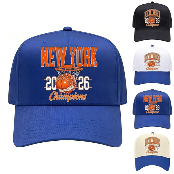 Cross-Border American-Style Versatile New York2026 Basketball Champion Print Trendy Baseball Cap Unisex Hat