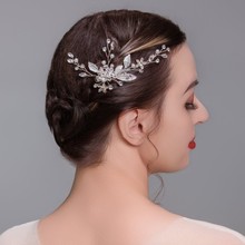 手工编织水钻发夹森系公主发卡古风汉服发饰婚礼写真新娘头饰批发