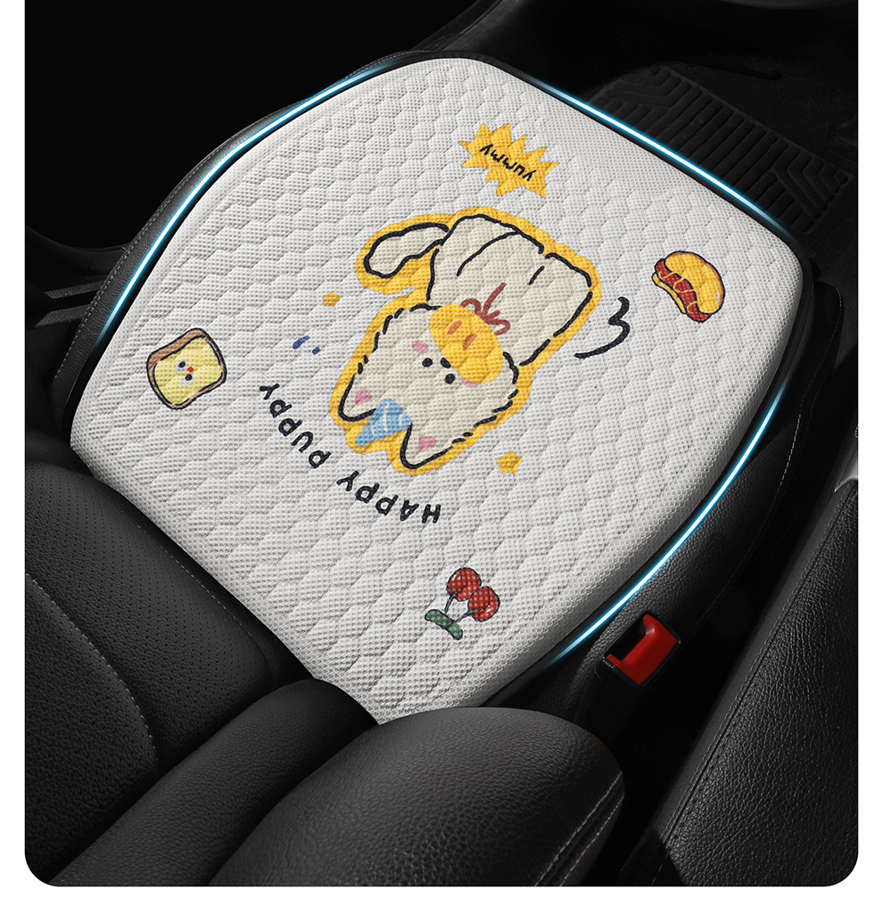 Car Seat Cushion, Summer Breathable Gel Seat Cushion, Cute Cartoon Design, Universal for All Seasons, Single-Piece Cushion, Stain-Resistant Car Seat Cushion