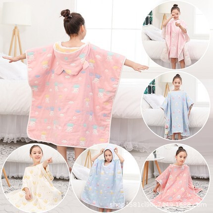 Children's bath towel boys and girls cloak bathrobe cotton gauze absorbent soft baby wearable four seasons cloak wholesale Children's bath towel boys and girls cloak bathrobe cotton gauze absorbent soft baby wearable four seasons cloak wholesale