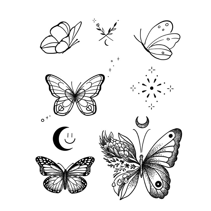 Herbal Butterfly Tattoo Sticker Women's Leg Collarbone Chest Waterproof Washable Long-lasting Personality Cute High-end Semi-permanent Herbal Butterfly Tattoo Sticker Women's Leg Collarbone Chest Waterproof Washable Long-lasting Personality Cute High-end Semi-permanent