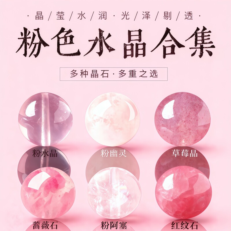 Natural Crystal Loose Beads Pink Crystal Rose Stone DIY Beads Snowflake Ghost Purple Horse Powder Single Bead Manufacturer Wholesale