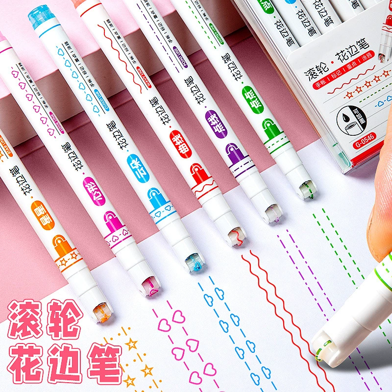 Цветочная контурная ручка кружевная роликовая ручка, написанная от руки, специальный маркер, кривая точка, написанная от руки, ручка оптом