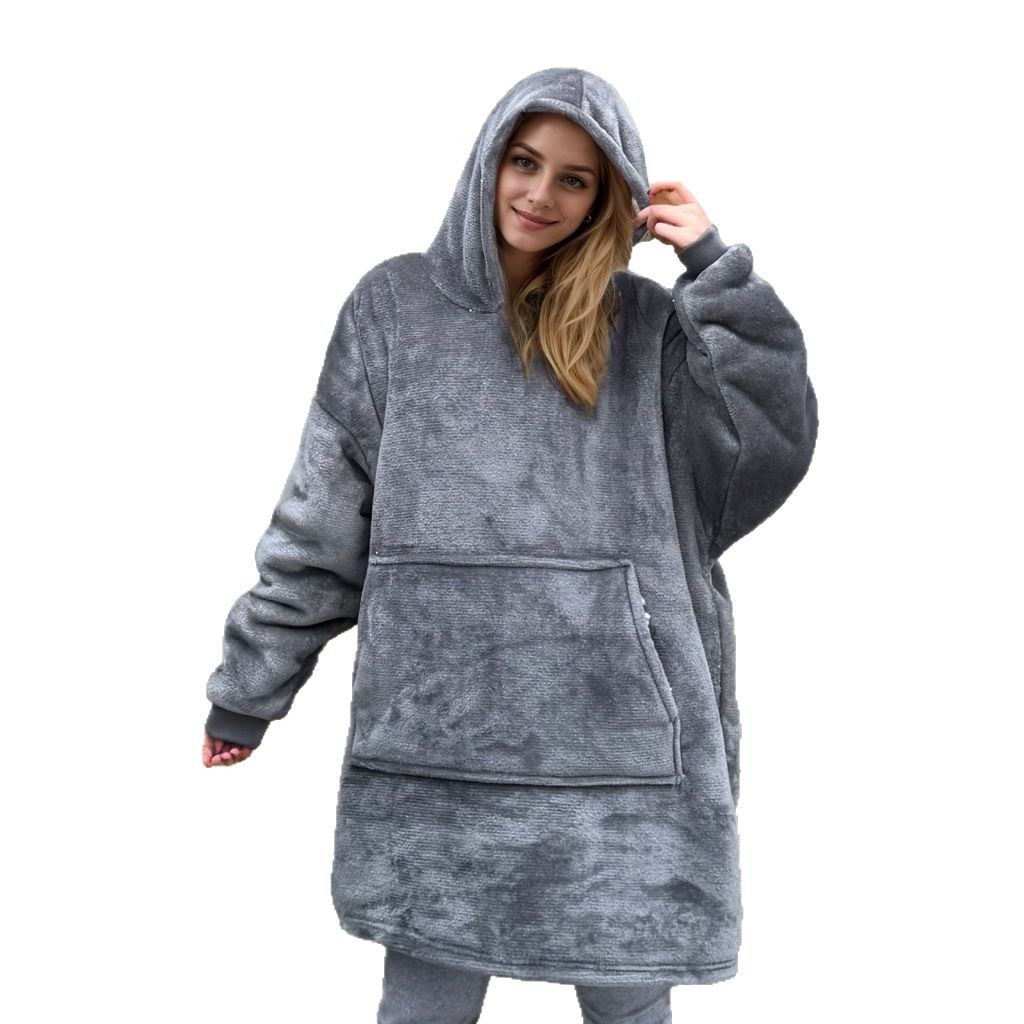 Hoodie gruesa manta perezosa abrigo encapuchado abrigo