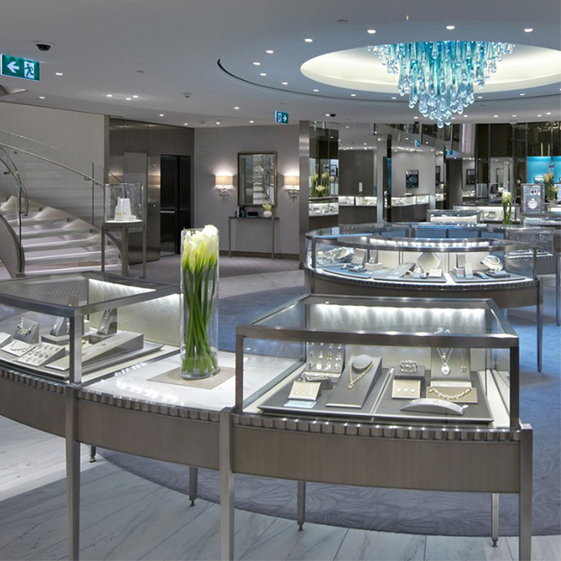 厂家珠宝柜款式厂家直发珠宝黄金手表承接展厅展会木质烤漆玻璃柜