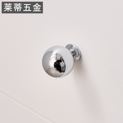 Brass silver chrome French-style wardrobe doors, luxury modern minimalist drawer cabinet shoe cabinet spherical small handles