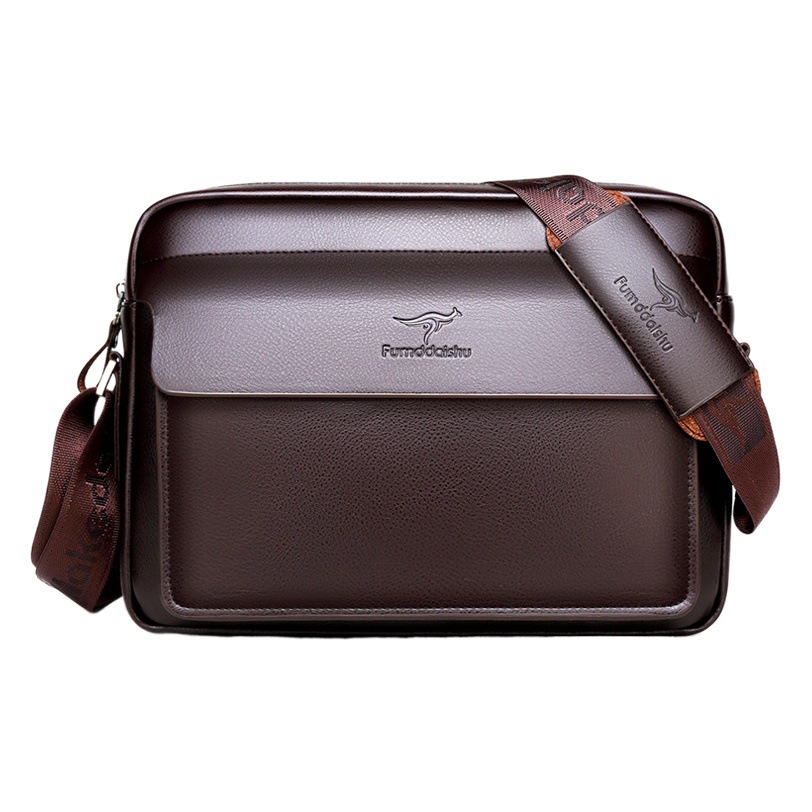 Manufacturer Wholesale Men's Soft Leather Shoulder Bag Men's Crossbody Bag Briefcase Business Casual Men's Backpack Horizontal Style