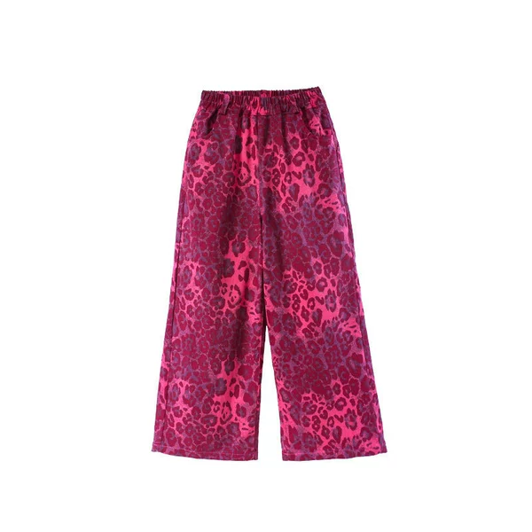 B346 pink leopard print trousers