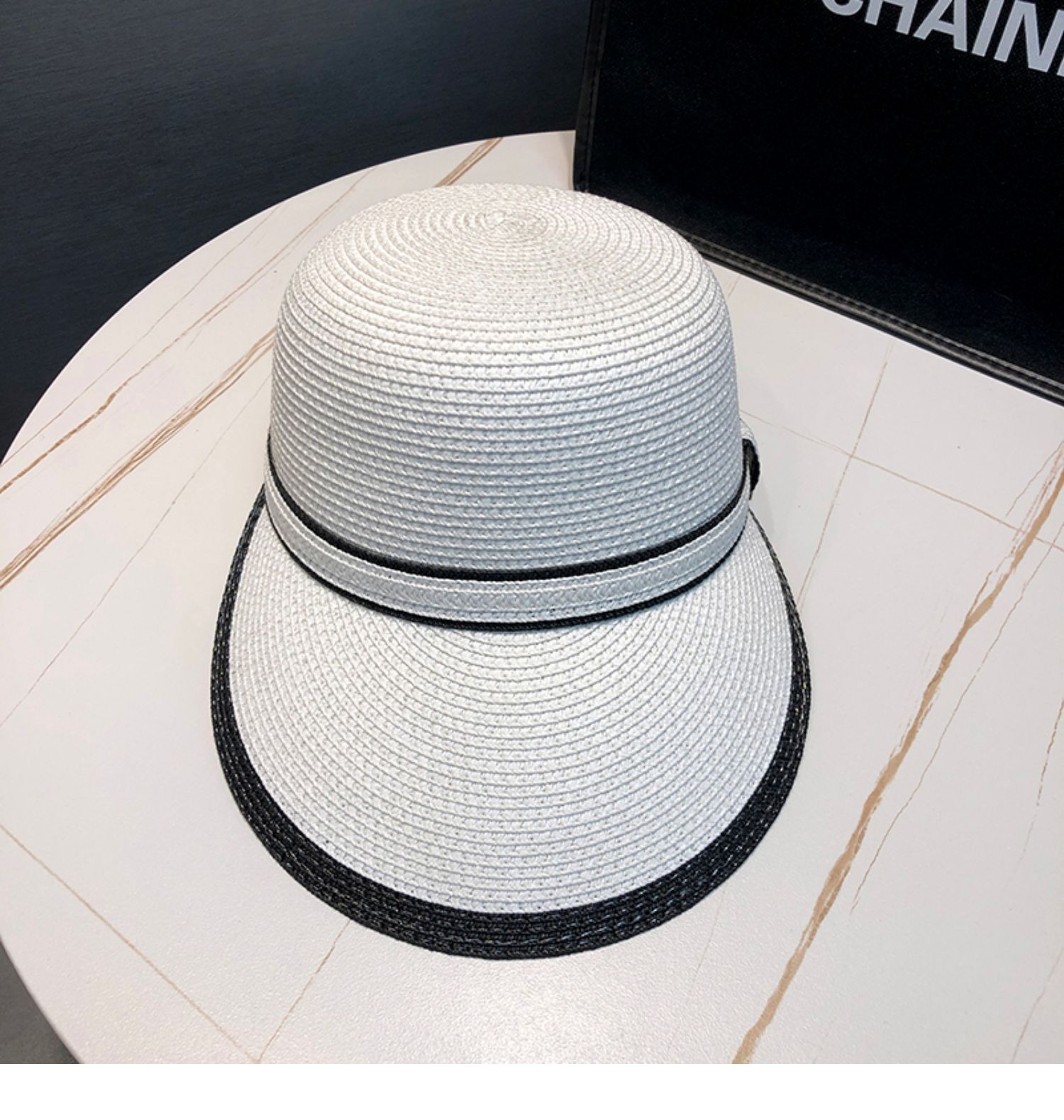 Women's Simple Style Color Block Curved Eaves Straw Hat display picture 6